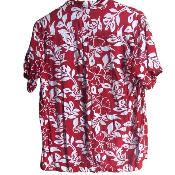 Makai Beach Hawaii Red Rayon Hawaiian Shirt Floral Print Size Medium - Picture 4 of 4